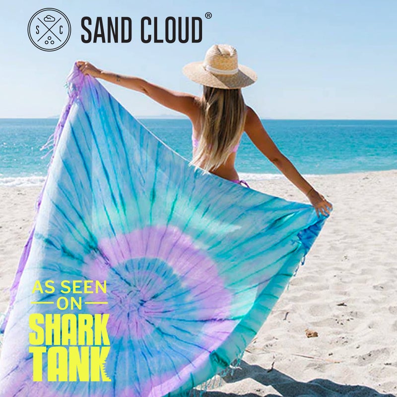 Sand Cloud Extra Large Turkish Beach Towel - Sand Free - 100% Organic Turkish Cotton Yarn - Quick Dry Towel for Beach, Picnic Blanket or Throw - As Seen on Shark Tank - Tie Dye (Luna) - Image 3